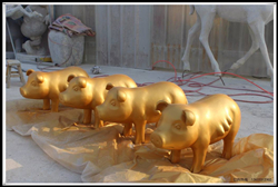 銅豬動物雕塑