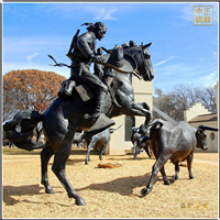園林騎馬人物銅雕塑