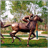 園林小孩騎馬銅雕塑