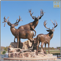 三只鹿鑄銅雕塑
