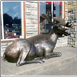 商場門前銅鹿雕塑